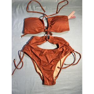 NWT Victoria's Secret Swim One-Piece Shimmer Burnt Orange